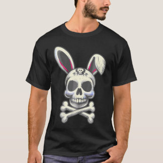 Scary Skull And Crossbones Bad Rabbit Horror Bunny T-Shirt