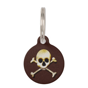 Scary Skull And Crossbones Poison Halloween Pet ID Tag