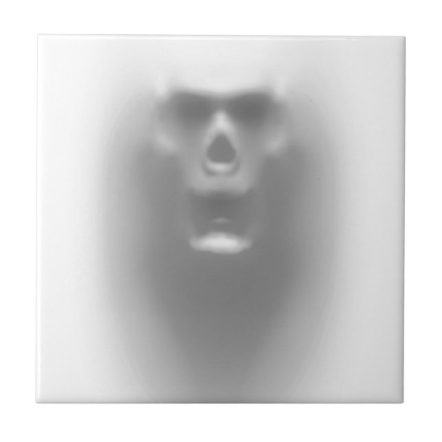 scary skull ceramic tile (Front)
