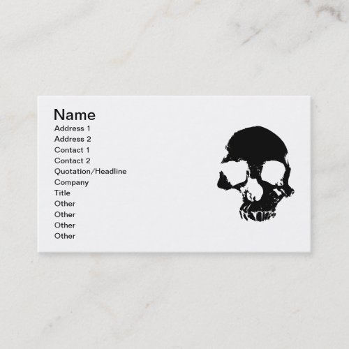 Scary skull cool gothic business cards