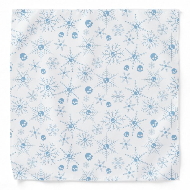 Scary skull Creepmas Christmas Snowflakes Bandana (Front)