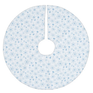 Scary skull Creepmas Christmas Snowflakes white Brushed Polyester Tree Skirt