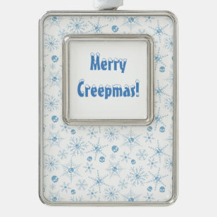 Scary skull Creepmas Christmas Snowflakes white Ornament