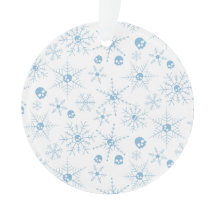 Scary skull Creepmas Christmas Snowflakes white
