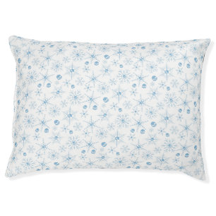 Scary skull Creepmas Christmas Snowflakes white Pet Bed