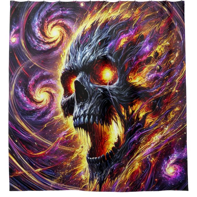 Scary Skull Design Shower Curtain (Front)
