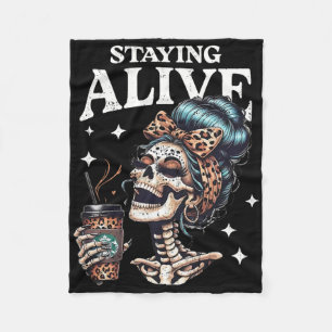 Scary Skull Face For A Creepy Halloween Costume Fleece Blanket