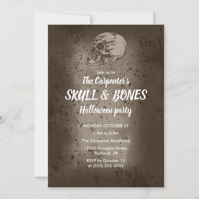 Scary Skull for Halloween Invitation (Front)