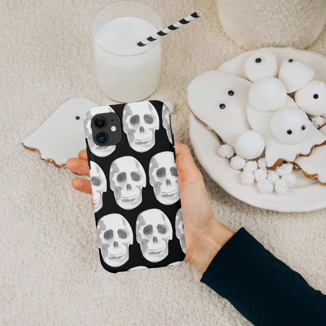 Scary Skull Halloween  Black & White  Case-Mate iPhone Case (Creator Uploaded)