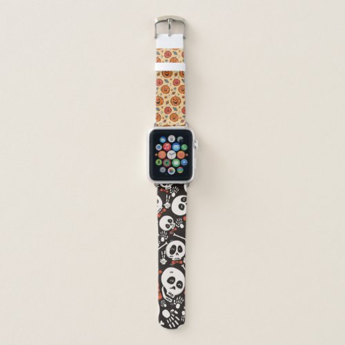 Scary Skull Halloween Pattern Apple Watch Band