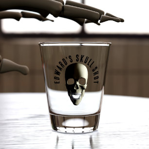Scary Skull Halloween Personalized Shot Glass