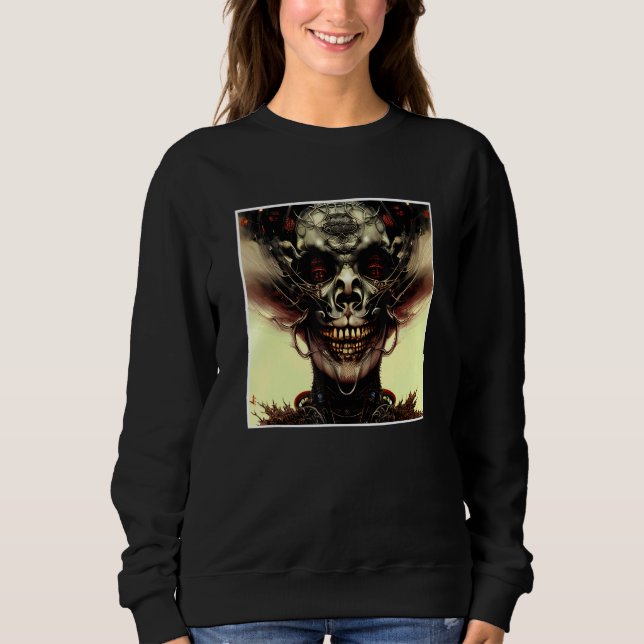 Scary Skull Horror Nightmare Creepy Face Unique Di Sweatshirt (Front)