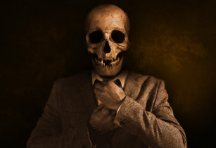 scary skull art wall
