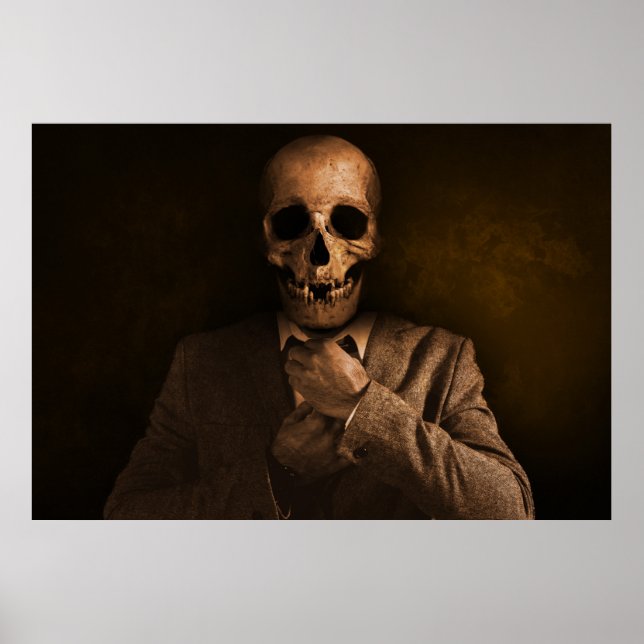 Scary Skull Man in Suit Poster (Front)