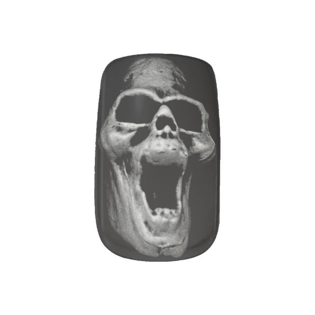 Scary Skull Minx Nail Art (Right Thumb)