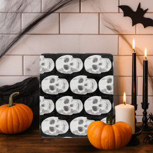 Scary Skull Pattern Black & White Halloween Cutting Board