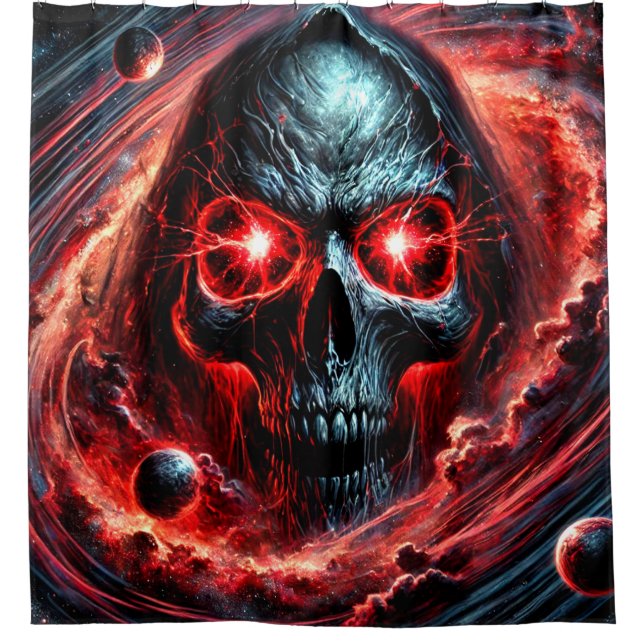 Scary Skull Shower Curtain (Front)