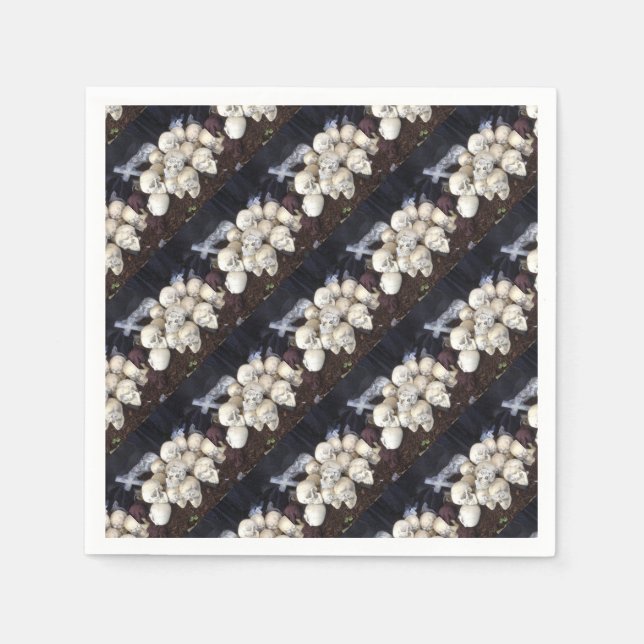 Scary Skulls with popping eyeballs Paper Napkins (Front)