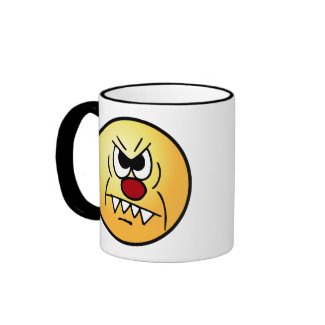 Scary Smiley Face Grumpey Mug