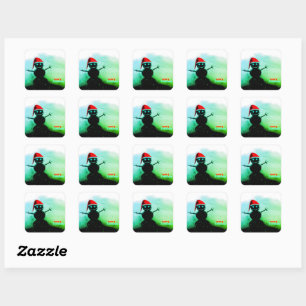 Scary Snowman Stickers