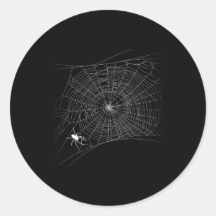 Scary Spider Web - Black Widow Halloween  Classic Round Sticker