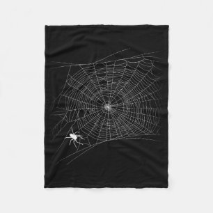 Scary Spider Web - Black Widow Halloween Fleece Blanket