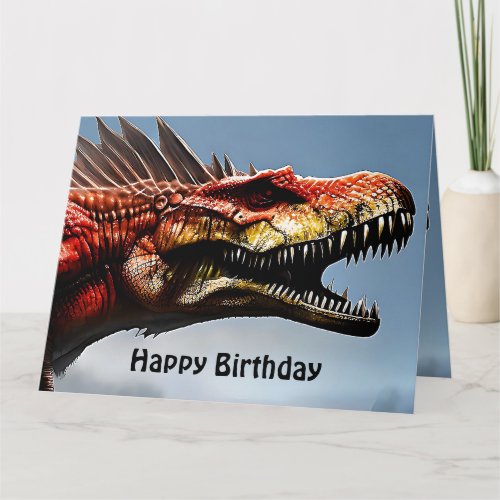 Scary Spinosaurus Dinosaur Big Birthday Card
