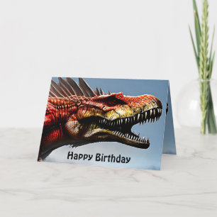 Scary Spinosaurus Dinosaur, Birthday Card