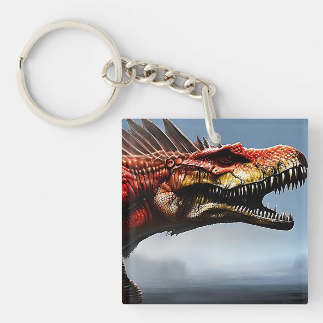 Scary Spinosaurus Dinosaur, Keychain (Front)