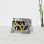 [ Thumbnail: Scary, Spooky, Bat, Halloween Style "Thank You!" Card ]