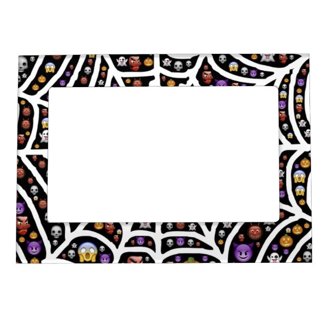 Scary Spooky Cobweb Collage Magnetic Photo Frame (Front)