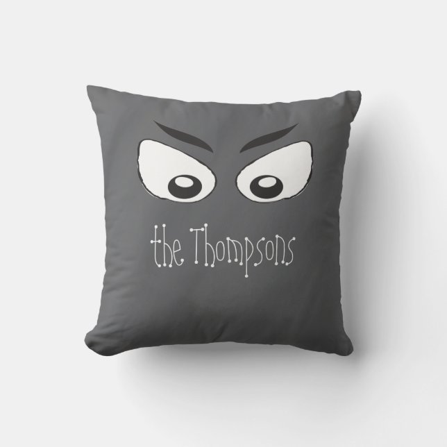 Scary Spooky Eyes Throw Pillow (Front)