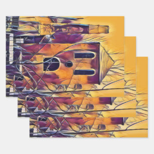 SCARY SPOOKY FUN WRAPPING PAPER SHEETS