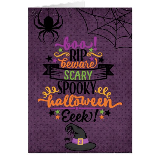 Scary Spooky Halloween Greeting Card (Front)