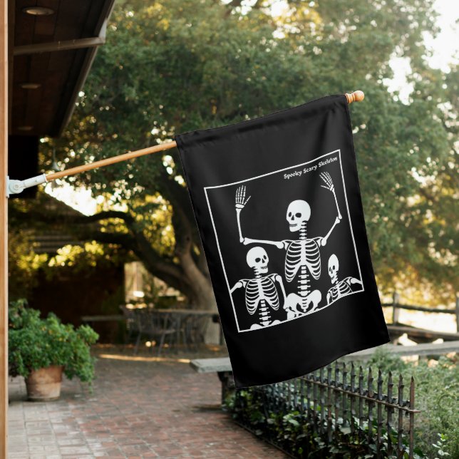 Scary Spooky Skeletons House Flag (In SItu)