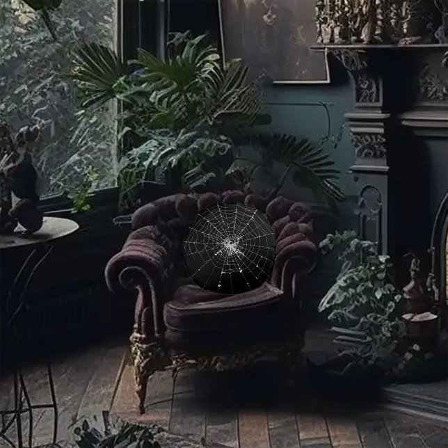 Scary Spooky Spider Web Round Pillow (Creator Uploaded)