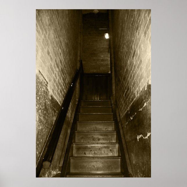Scary Stairwell Going Up Creepy Halloween Props Poster (Front)