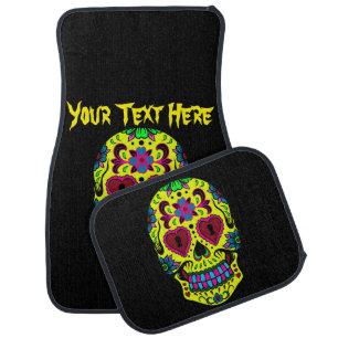 Scary Sugar Skull Car Mat