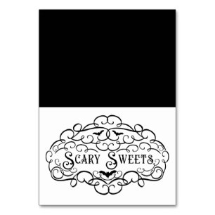 Scary Sweets Vintage Halloween Food Tent Table Number