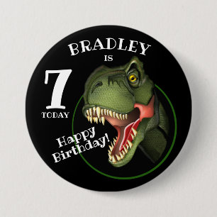 Scary T-Rex Dinosaur Kids Age Button