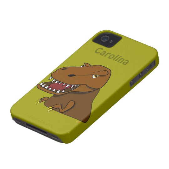 Scary T-Rex Tyrannosaurs Rex Dinosaur Custom Name iPhone 4 Case-Mate Case