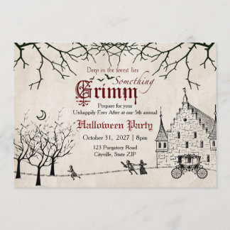 Scary Tales Dark Fairy Tales Halloween Invitation