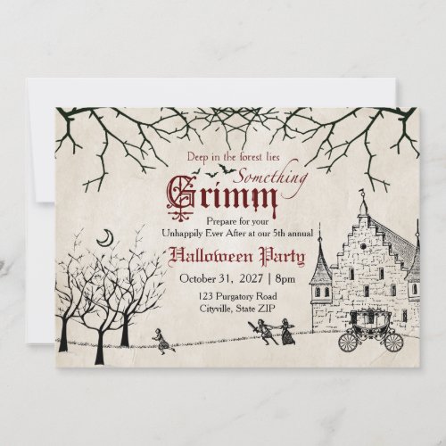 Scary Tales Dark Fairy Tales Halloween Invitation