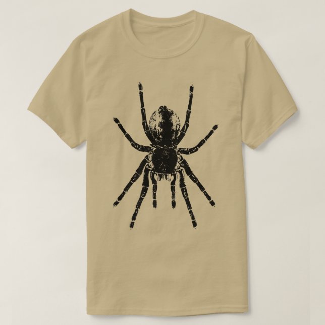 Scary Tarantula Spider Black Arachnid  T-Shirt (Design Front)