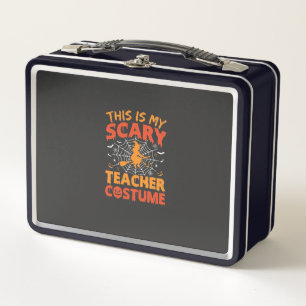 Scary Teacher Costume Halloween Witch Design Metal Lunch Box