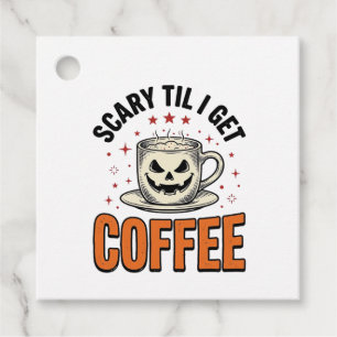 Scary Til Coffee Vintage Halloween Coffee Shirt_1 Favor Tags