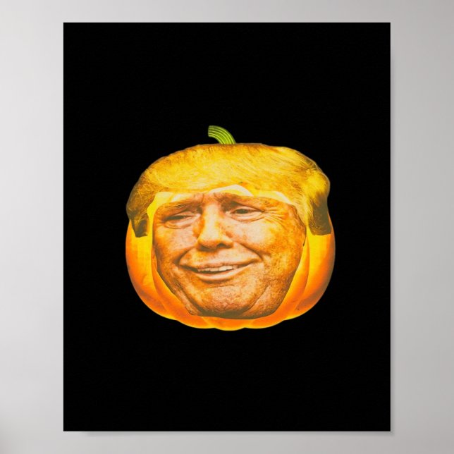 Scary Trumpkin Pumpkin Halloween Party Design Poster (Front)