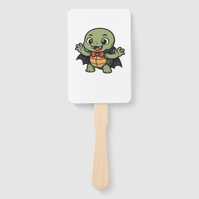 Scary turtle vampire Halloween Oversized T-Shirt Hand Fan (Front)
