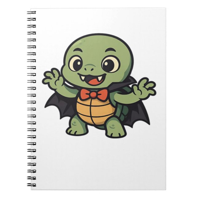 Scary turtle vampire Halloween Oversized T-Shirt Notebook (Front)