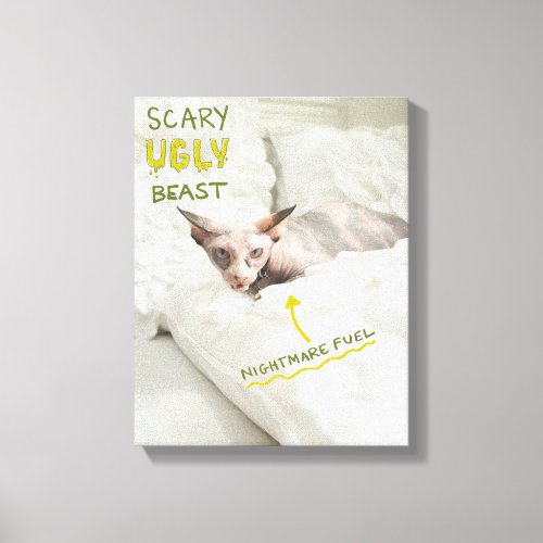 Scary Ugly Cat Canvas Print